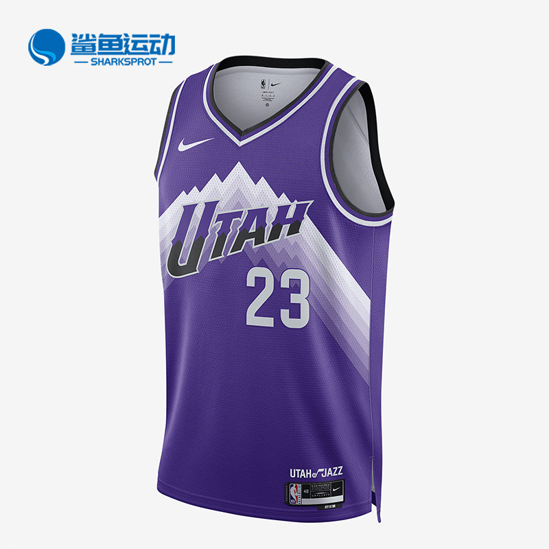 Nike/耐克正品犹他爵士队男士透气运动训练球衣DX8521-507