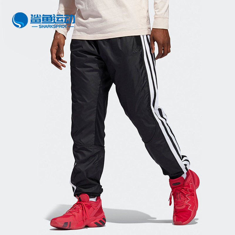 Adidas/阿迪达斯正品男子反光宽松格子布篮球运动长裤 FT3294