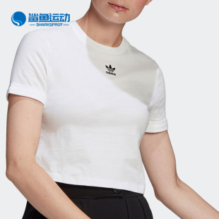 T恤 Adidas 女子休闲运动露脐短袖 三叶草新款 GN2803 阿迪达斯正品