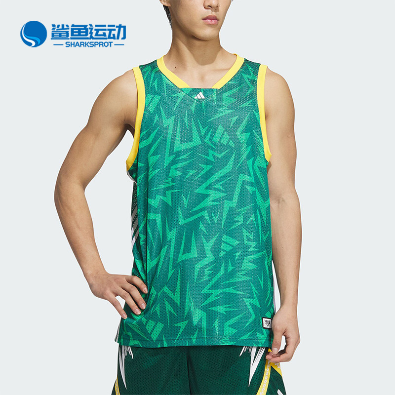 Adidas/阿迪达斯正品新款男士双面穿印花篮球运动背心JC6794