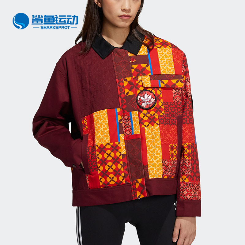 Adidas/阿迪达斯正品三叶草新年款女子保暖运动棉服 HD0344