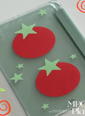 韩系ins新款星星红番茄图案iPad Pro12.9寸平板电脑保护套11寸Air第3/4代air5防摔壳带笔槽支架可爱