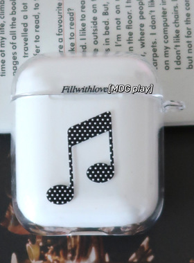 苹果韩国ins小众设计感可爱五线谱艺术生音符透明无线蓝牙耳机壳airpods4代airpodspro2耳机壳airpods3软壳