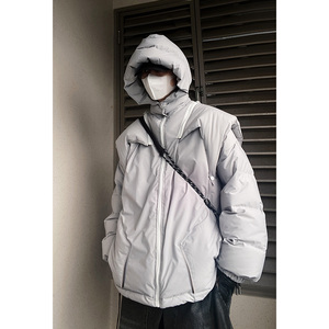 UUCSCC冬季潮牌日系加厚面包服美式宽松保暖白鸭绒羽绒服棉服外套