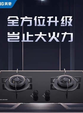 美菱燃气灶JZY-MZ-345B液化气灶具台嵌两用双灶4.8KW大火力双眼灶