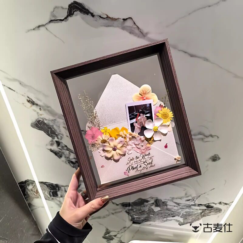 【春日来信】手工DIY干花相框材料包压花信封照片展示情绪记忆框图片