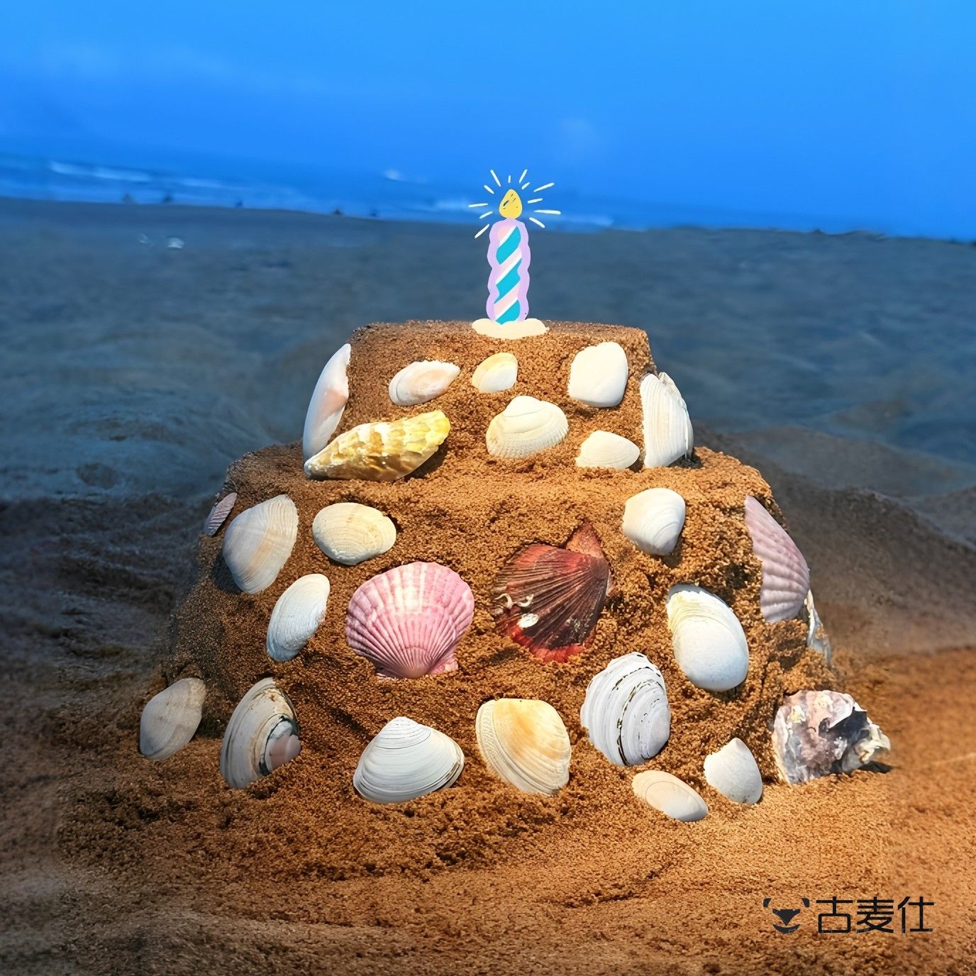 我的蛋糕是整个沙滩！海边过生日diy贝壳沙滩蛋糕氛围感拍照道具