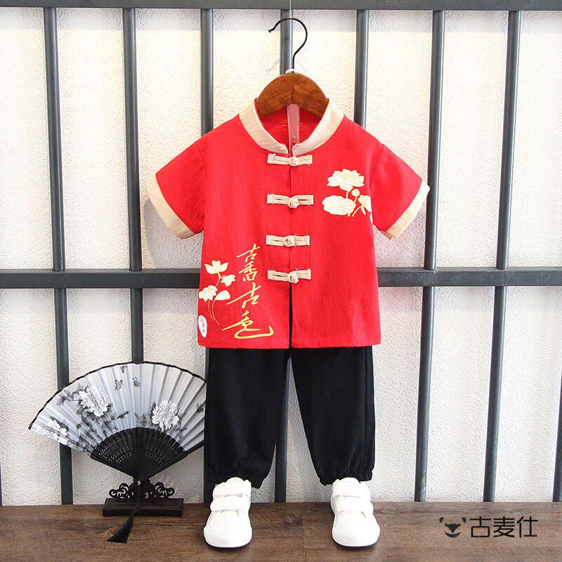 薄款夏季2026两件套汉服男童套装