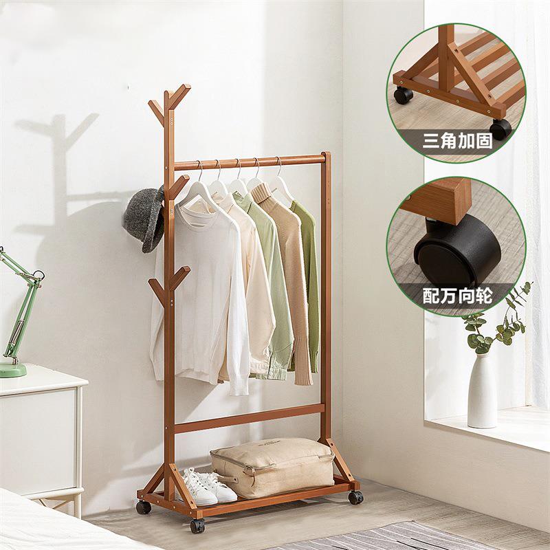 衣架卧室落地可移动加粗简约现代不占地家用室内挂衣架晾衣架结实