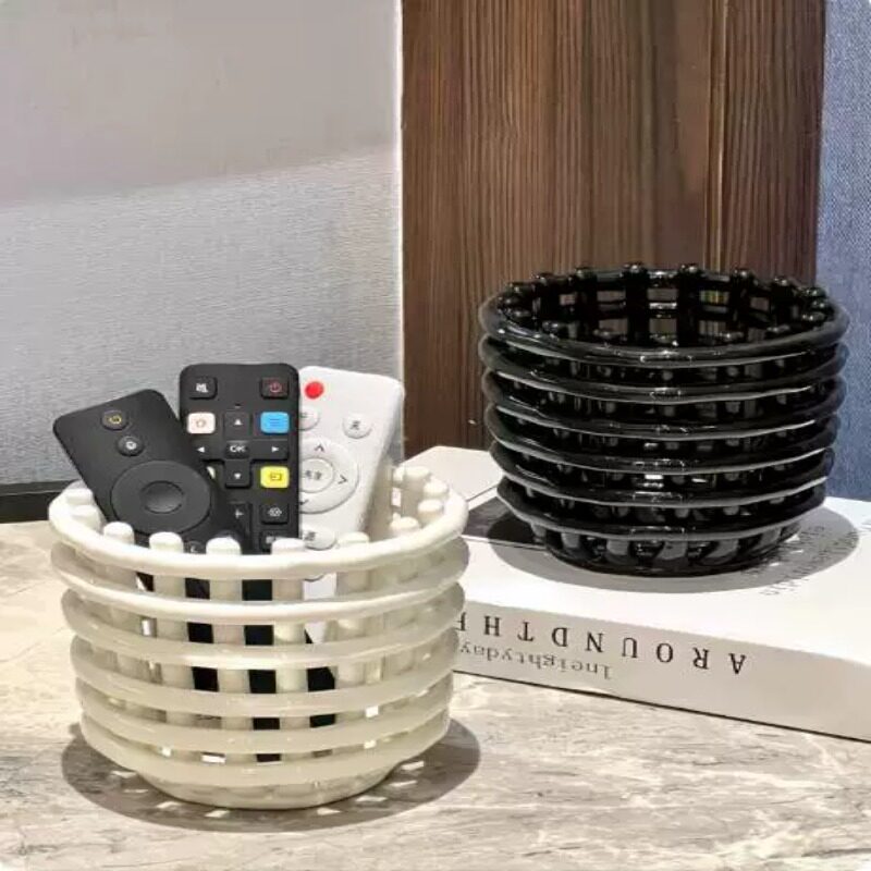 轻奢桌面化妆品化妆刷收纳盒家用客厅遥控器收纳篮杂物口红整理盒