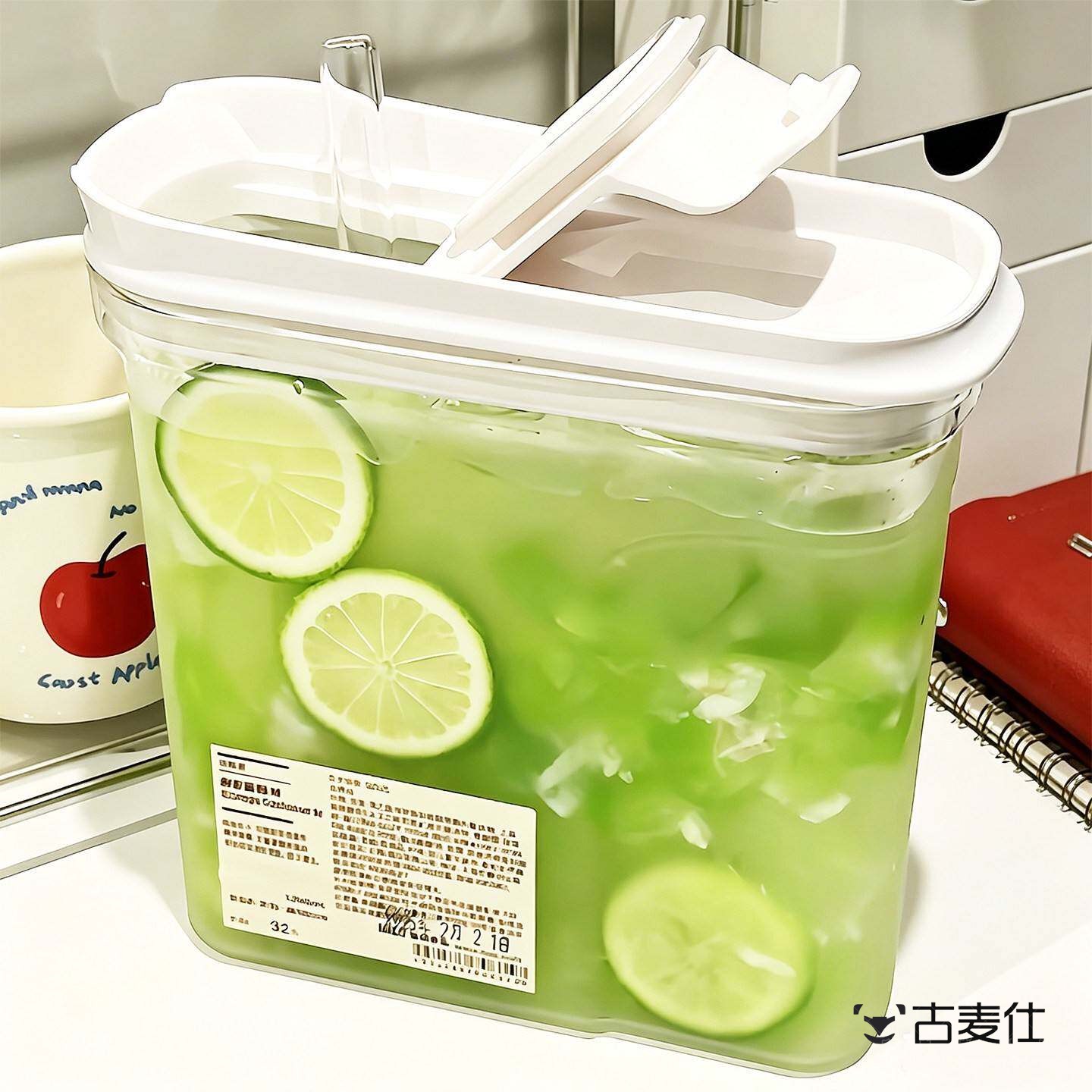 透明冷水壶大容量食品级家用酸梅汤瓶子饮料桶奶茶罐子水果汁容器
