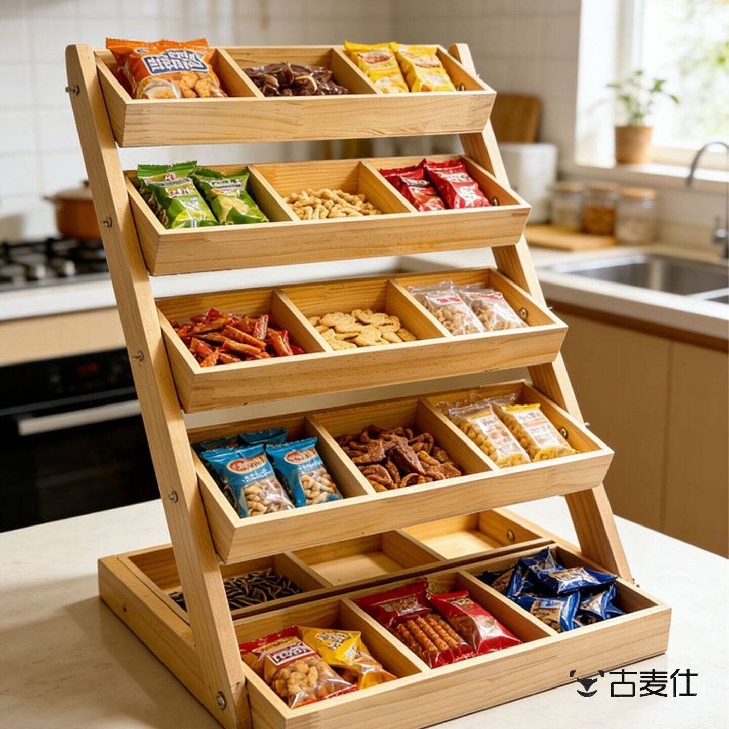 实木多层收纳层架玩具收纳层架超市摆摊展示架角度可调节杂物收纳