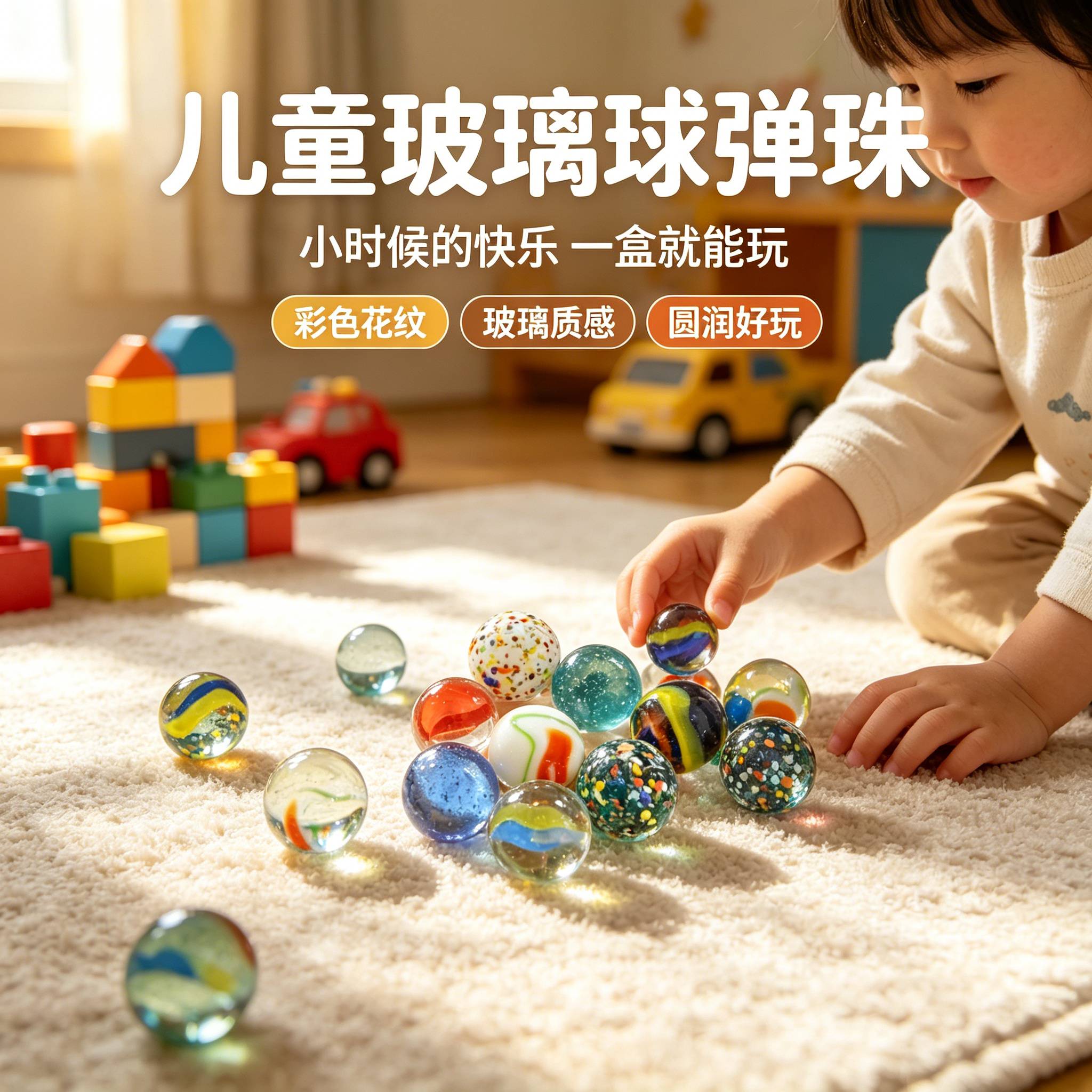 玻璃弹珠怀旧儿童玩具弹珠礼物玻璃球彩色装饰游戏机鱼缸装饰电玩