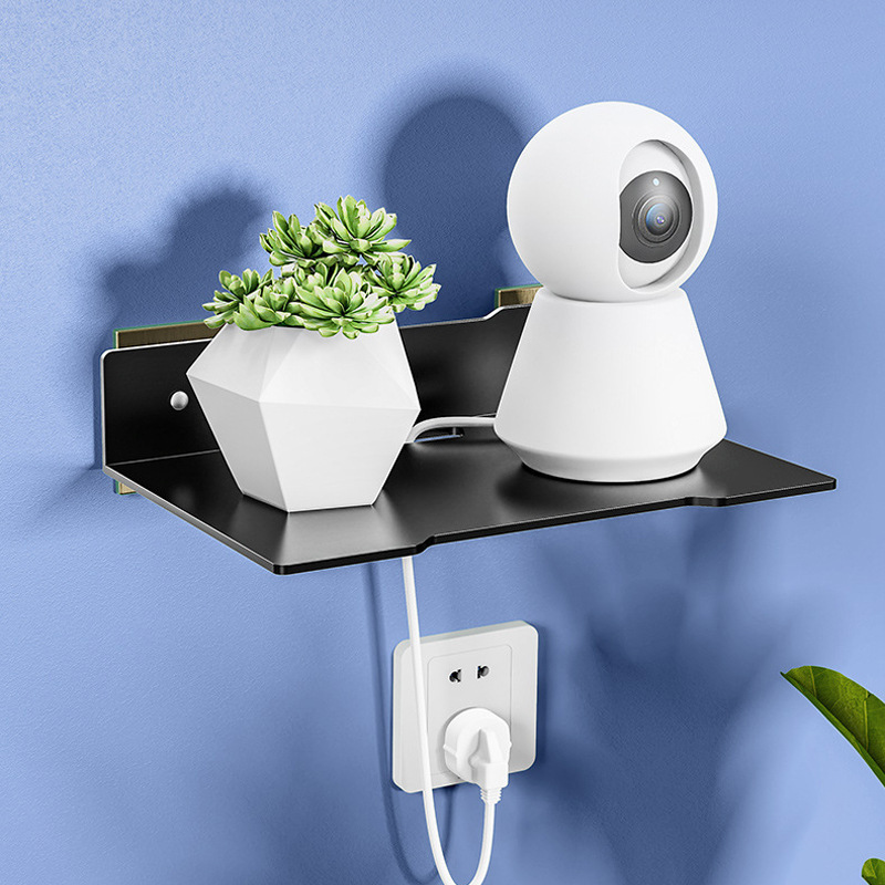 免打孔投影仪壁挂支架墙面上摄像头放置架路由器电视机顶盒置物架