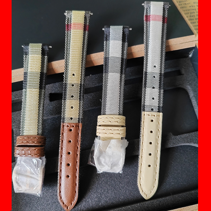 格纹表带 适配BU10104/10103/10114/10113女款手表带复核材质14mm