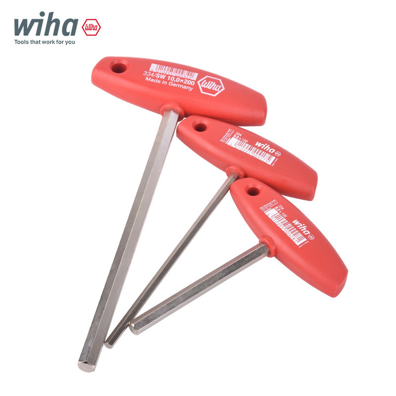 德国wiha威汉T型内六角扳手加长带手柄334进口六角螺丝刀单个超长