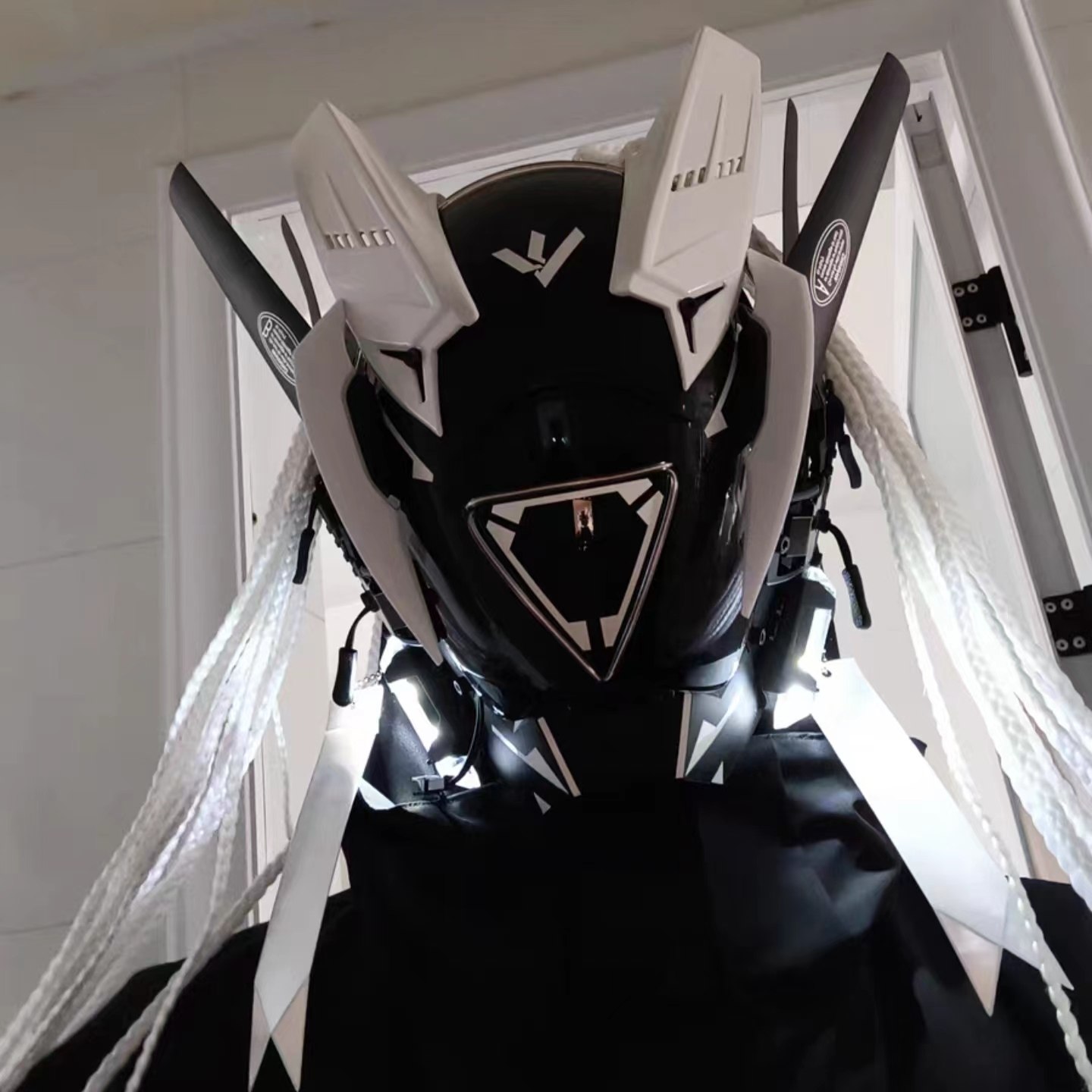 赛博朋克面具全脸面罩cosplay铁血战士头盔机能风科技感机甲风格