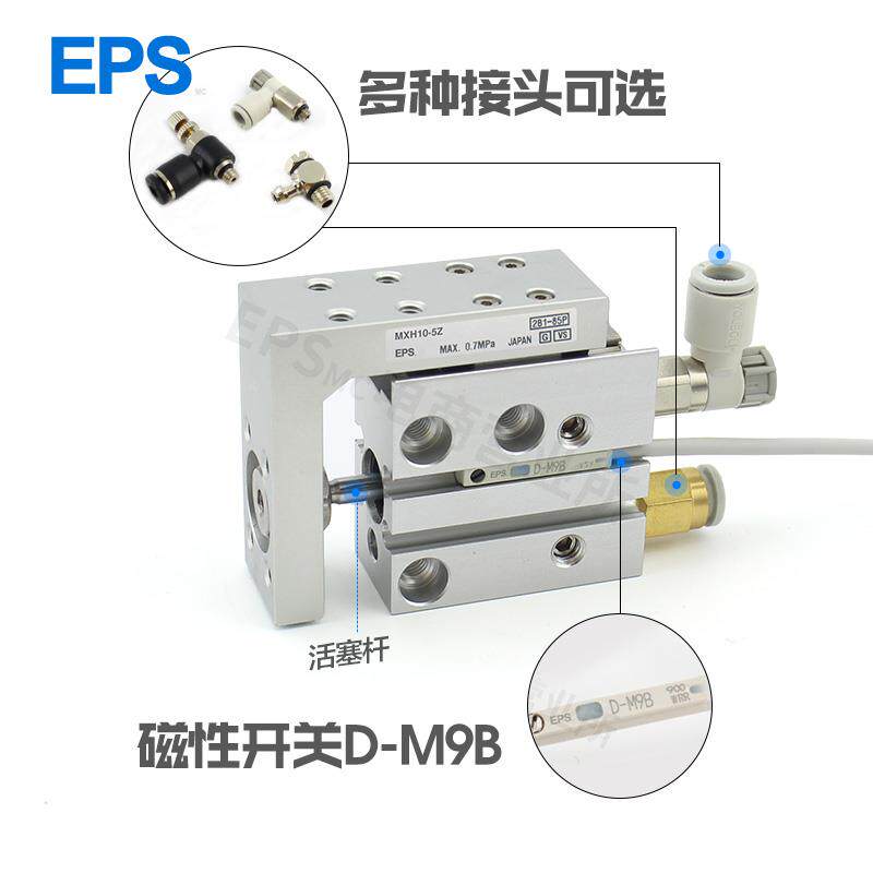 热销SMC型精密导轨滑台气缸MXH6/10/16/20-5-10-15-20-25-30-40-5