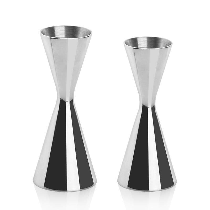 热销双头304不锈钢腰形一体量杯酒吧调酒辅料鸡尾酒定量盎司杯量