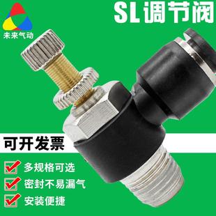 热销气管快速接头气缸调速开关JSC8 02调节阀节流阀SL6