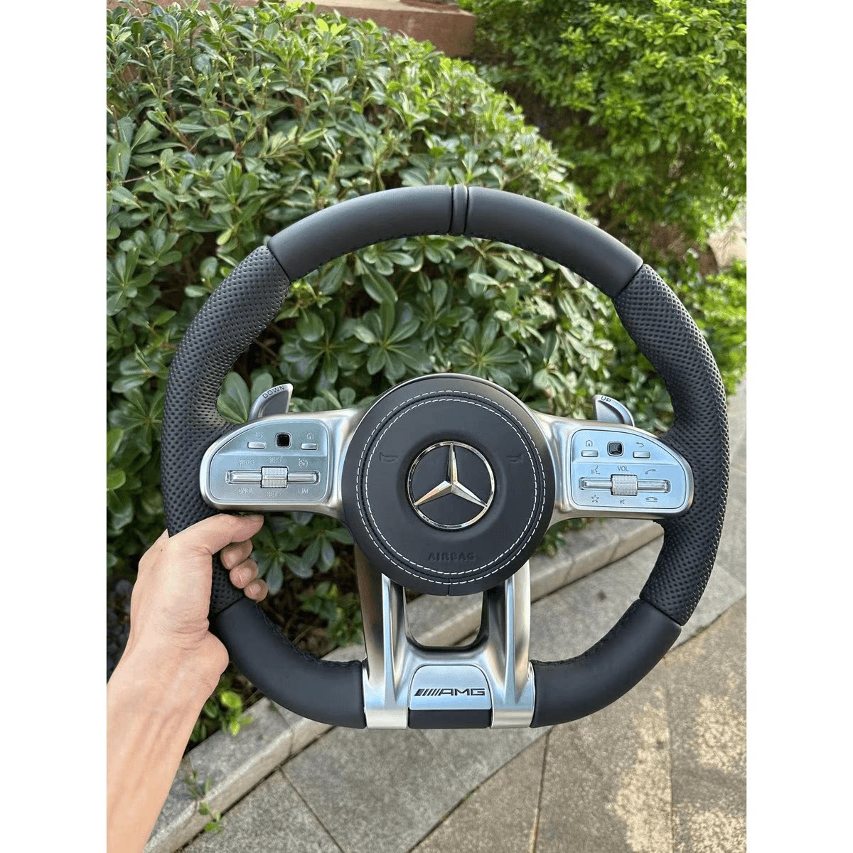 thumbnail for Suitable for Mercedes-Benz old modified new AMG carbon fiber steering wheel AECSG-class GLC260GLECLSGT