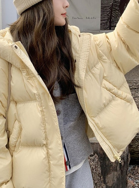 奶黄色短款棉服女装冬季2025年新款奶乎乎元气感面包服外套潮