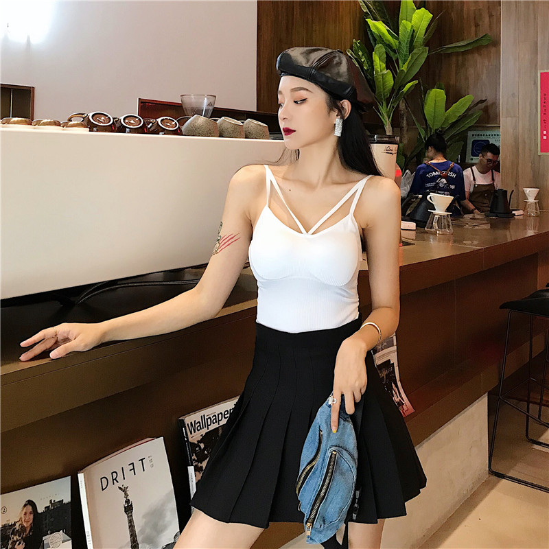 Real price new suspender vest women's sleeveless bottom coat with small suspender inside and beautiful back outside