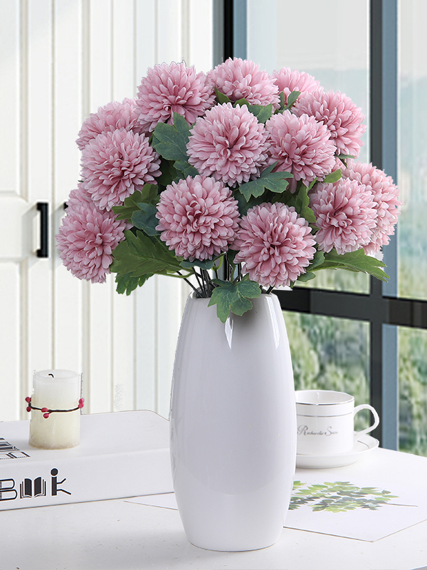 简约彷真绣球花蒲公英玫瑰花束客厅落地装饰假花绢花花艺摆件花瓶