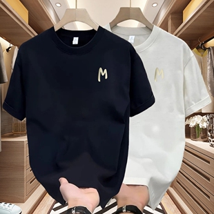 新款 T恤男夏季 300克重磅纯棉短袖 运动休闲上衣打底衫 奥莱专柜