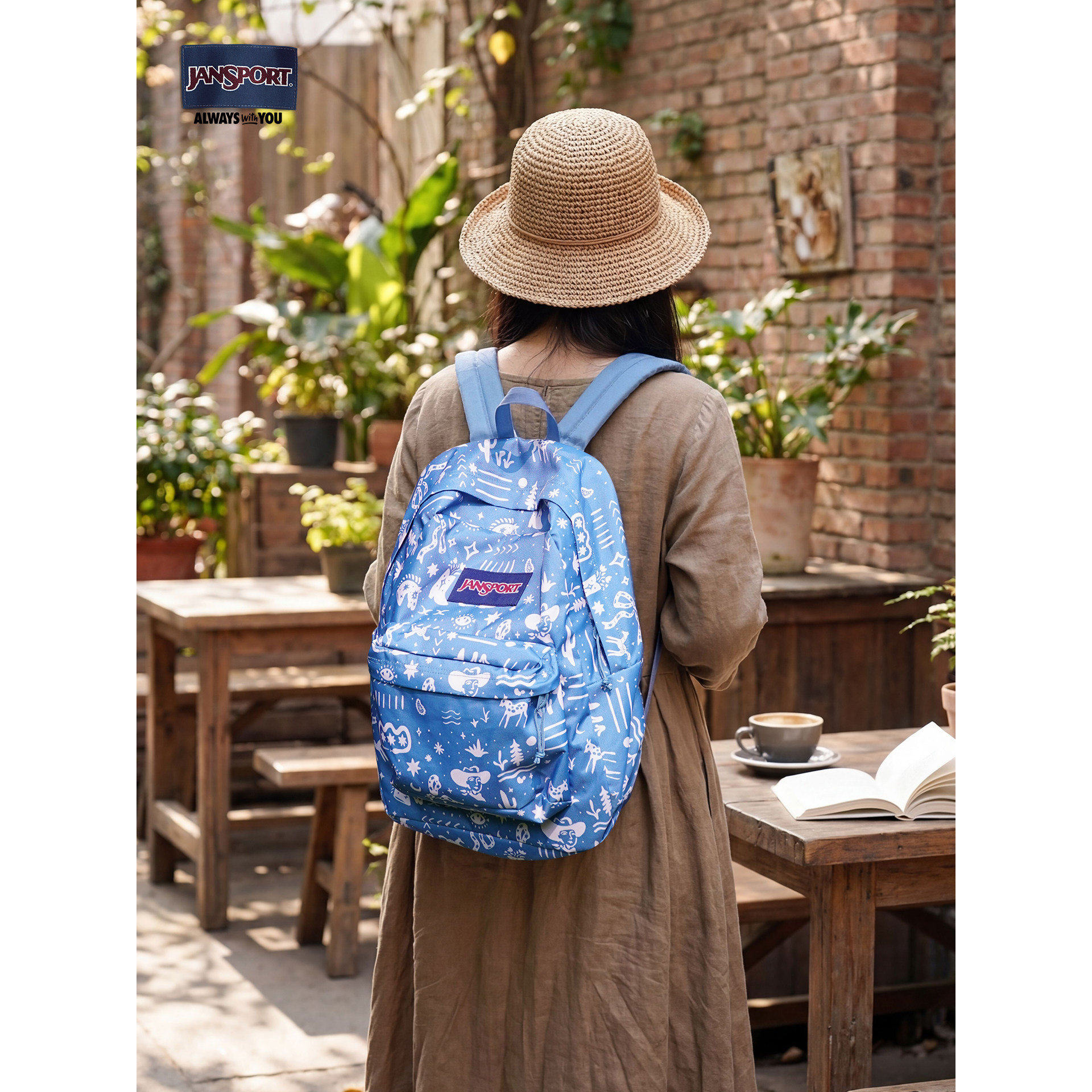 Jansport26年新款西部梦想家埃及文创甜酷大学生书包大容量双肩包