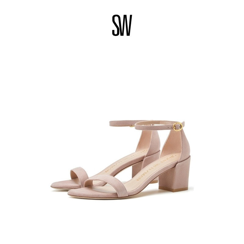 Stuart Weitzman/SW SIMPLE 夏季经典款一字带粗高跟凉鞋女