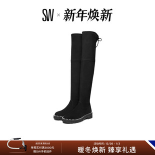 秋冬珍珠装 PEARL LIFT 饰系带过膝靴厚底瘦瘦靴女靴子 LOWLAND