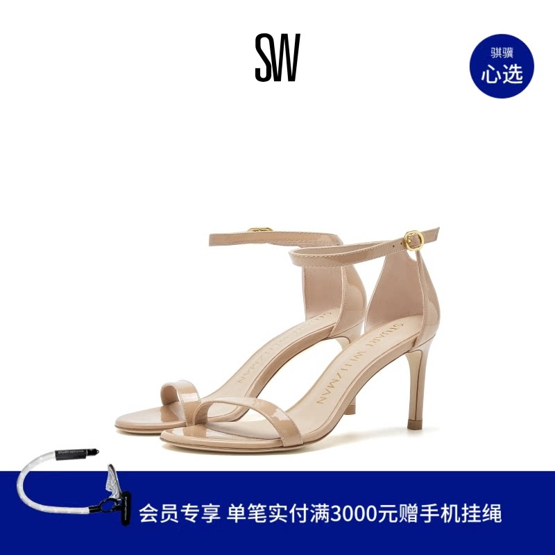 SW NUNAKEDSTRAIGHT 春夏经典款一字带高跟凉鞋女仙女风