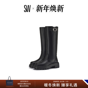 BOOT BUCKLE 秋冬厚底扣带拉链及膝骑士靴长靴女 EMERSON