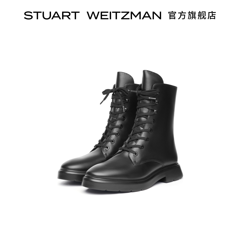 SW秋冬机车马丁靴粗跟短靴女