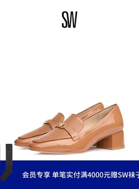 【春季新品】SW WYLIE 45 LOGO LOAFER 学院风优雅高跟深口乐福鞋