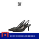 EVA SLINGBACK 细跟网纱尖头露跟高跟鞋 女