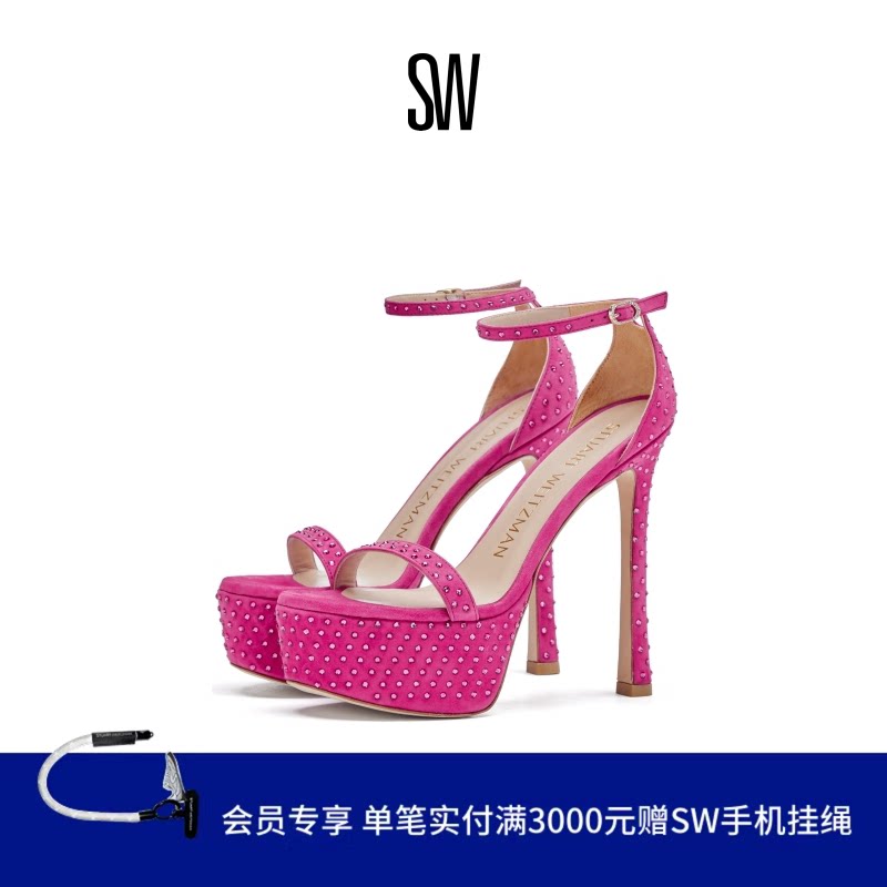SW NUDISTCURVE HOLLYWOOD SHINE SANDAL 夏季细高跟一字带凉鞋女