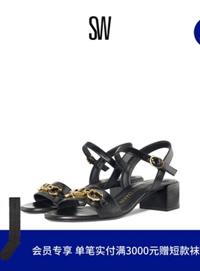 Stuart Weitzman/SW SIGNATURE 35 SANDAL 夏季方跟一字带凉鞋女