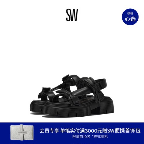 SW蝴蝶结厚底休闲运动风凉鞋女款