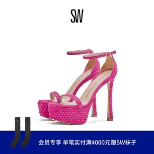 SW NUDISTCURVE HOLLYWOOD SHINE SANDAL 夏季细高跟一字带凉鞋女