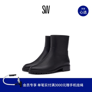 CITY ZIP BOOTIE 沟纹厚底粗跟圆头短靴 Stuart 经典 Weitzman