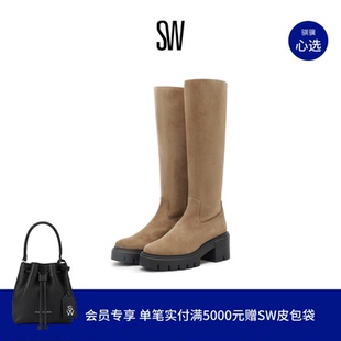 BOOT HIGH KNEE 沟纹厚底侧拉链及膝靴长筒靴骑士靴女 SOHO