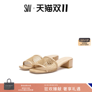 BLOCK SLIDE 高跟凉鞋 女夏 女镂空方头拖鞋 CAYMAN