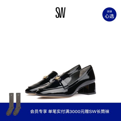 SW25春季新款粗高跟中口乐福鞋