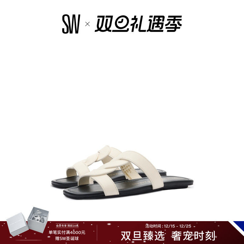 SW夏季交叉绑带外穿拖鞋平底凉拖