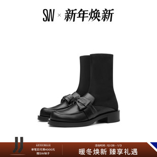 SOFIA 蝴蝶结乐福鞋 BOLD BOOTIE 拼接短靴女瘦瘦靴袜靴 LOAFER