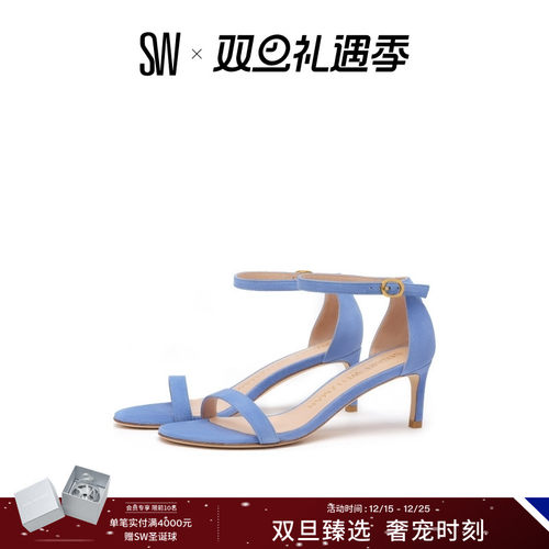 SW NUNAKEDSTRAIGHT 60 细高跟一字带露趾圆头凉鞋女款夏季