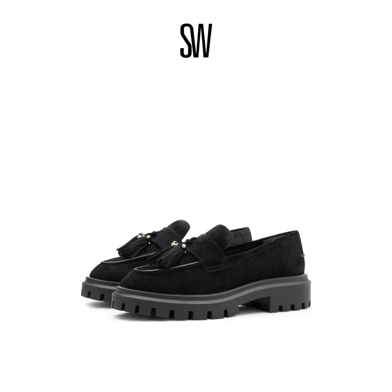 SW春夏学院风厚底流苏乐福鞋