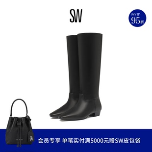 低跟方尖鞋 冬季 BOOT 头拼接拉链长靴女 STASSI